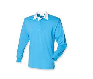Front Row FR100 - Polo De Rugby Homme Manches Longues Surf Blue