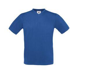 B&C BC163 - T Shirt Homme Col V 100% Coton Bleu Royal