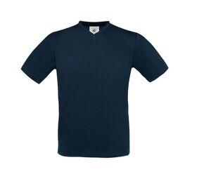 B&C BC163 - T Shirt Homme Col V 100% Coton Marine