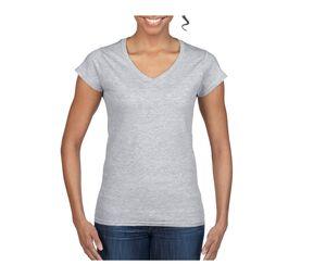 GILDAN GN647 - Ladies V-Neck T-Shirt Softstyle Gris Athlétique