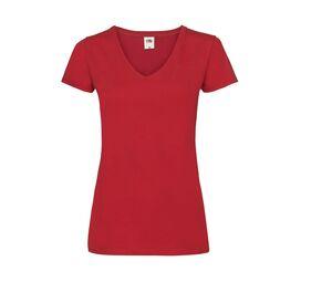 FRUIT OF THE LOOM SC601 - Lady-Fit Valueweight V-Neck T Rouge