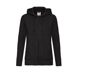 FRUIT OF THE LOOM SC375 - Capuche Grand Zip Femme Noir