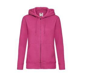 FRUIT OF THE LOOM SC375 - Capuche Grand Zip Femme Fuchsia