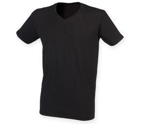 SF Men SF122 - Tee-shirt stretch col V homme Noir