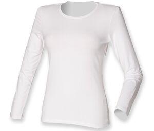 SF Women SK124 - Tee-shirt stretch femme manches longues Blanc