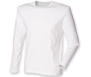 SF Men SF124 - Tee-shirt stretch homme manches longues Blanc