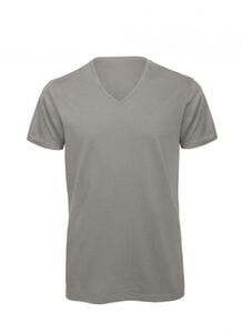 B&C BC044 - Tee-shirt homme col V en coton organique Light Grey