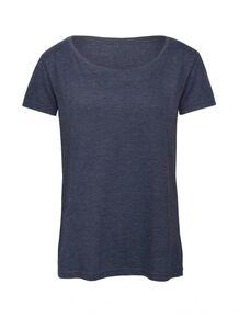 B&C BC056 - Tee-shirt femme Tri-blend Heather Navy