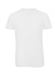 B&C BC057 - Tee-shirt col V homme Tri-blend Blanc