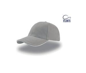 ATLANTIS AT003 - Casquette 6 panneaux sandwich Light Grey / White