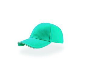 ATLANTIS AT003 - Casquette 6 panneaux sandwich Turquoise / White