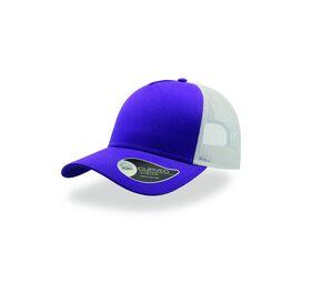 ATLANTIS AT085 - Casquette 5 pans style trucker en coton Purple / White