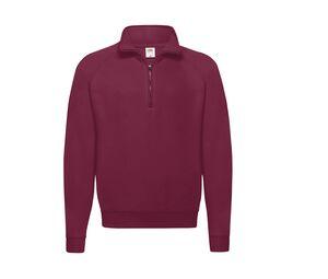 Fruit of the Loom SC376 - Sweat Homme Col Zippé Coton Bourgogne