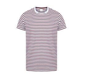 SF Men SF202 - Tee-shirt marinière unisexe White / Burgundy