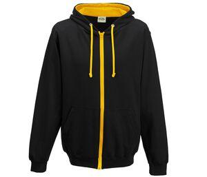 AWDIS JH053 - Sweat capuche zippé contrasté Jet Black/Gold