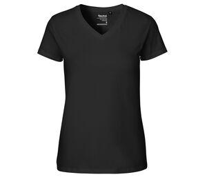 NEUTRAL O81005 - T-shirt femme col V Noir