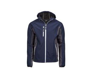 TEE JAYS TJ9514 - Veste Softshell à capuche 3 couches homme Navy/Dark Grey