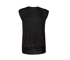 Bella+Canvas BE8804 - T-shirt femme manches roulées Noir