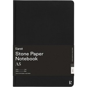 Karst® 107798 - Carnet de notes Karst® A5 avec papier de pierre à couverture rigide - Carré Solid Black