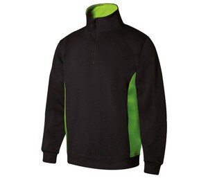 VELILLA V5704 - SWEAT BICOLORE COL ZIPPÉ Black/Lime