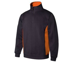 VELILLA V5704 - SWEAT BICOLORE COL ZIPPÉ Navy/Orange