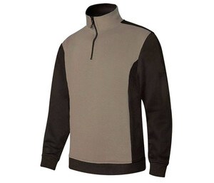 VELILLA V5703 - SWEAT BICOLORE COL ZIPPÉ Beige Arena/Black