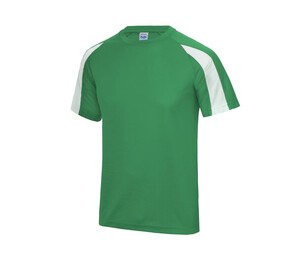JUST COOL JC003 - Tee-shirt de sport contrasté Kelly Green / Arctic White