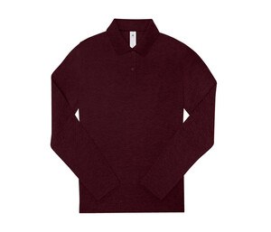 B&C BCW464 - Polo femme manches longues 210 Heather Burgundy