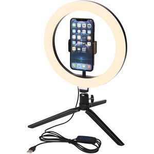 PF Concept 124248 - Lampe anneau Studio pour selfies et vlogging avec support de téléphone et trépied